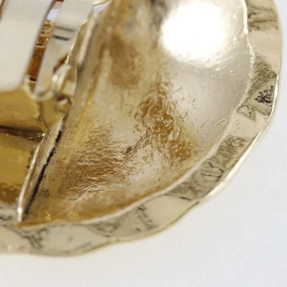 CHANEL COCO Mark Earring Matelasse Plated Gold 37.5g Women - Picture 14 of 16